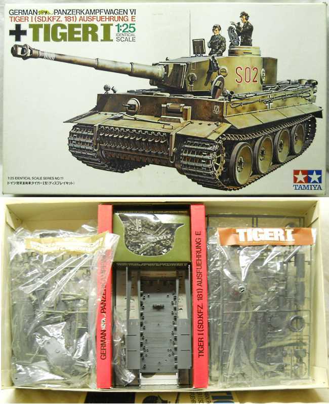 Tamiya 1/25 German Tiger I Sd.Kfz. 181 Ausf E with Full Interior and Individual Tread Links, DTW111 plastic model kit